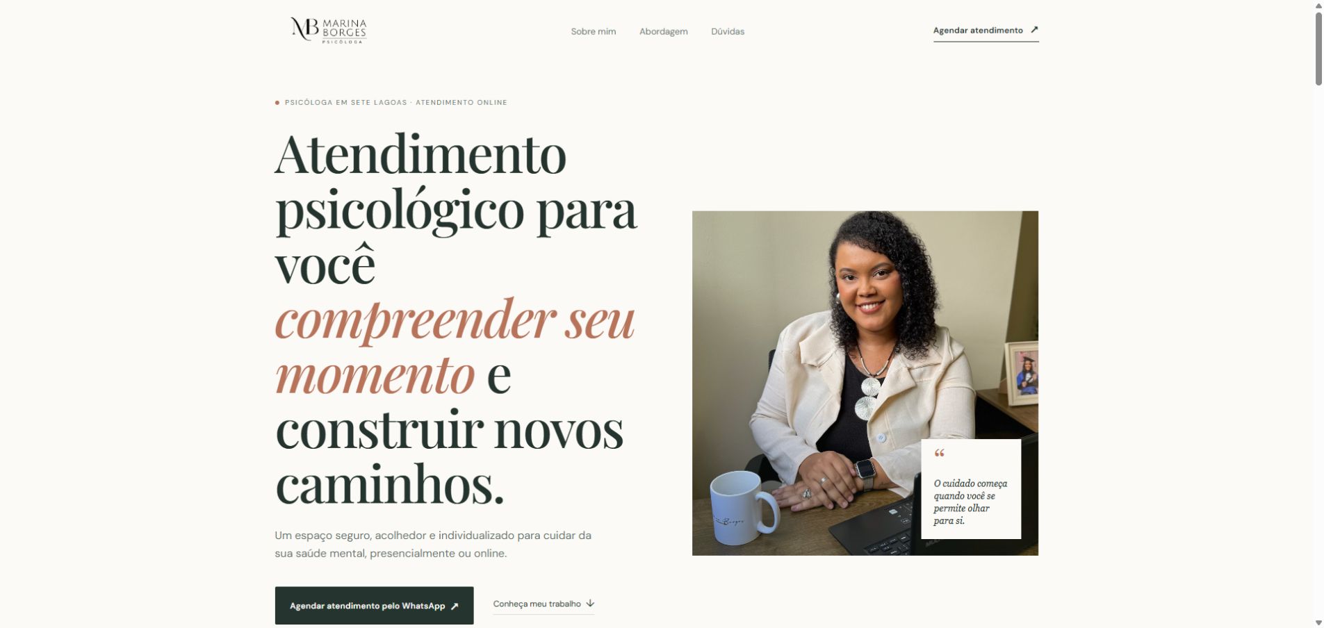Preview do site Marina Borges