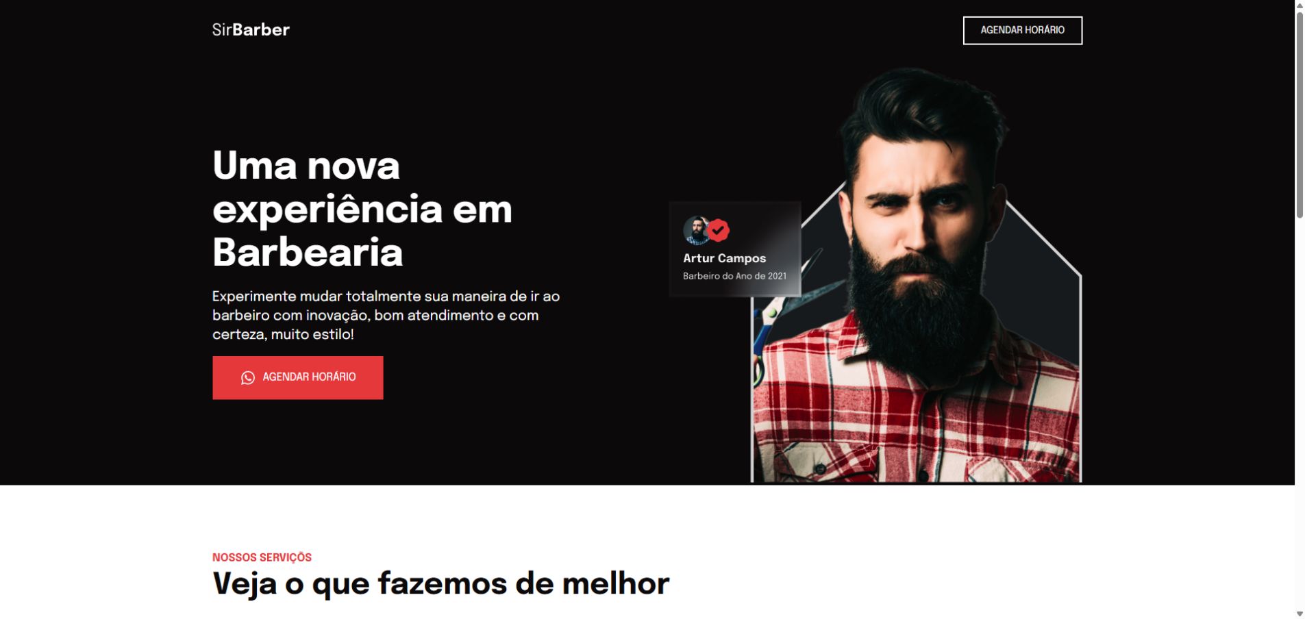 Preview do site SirBarber